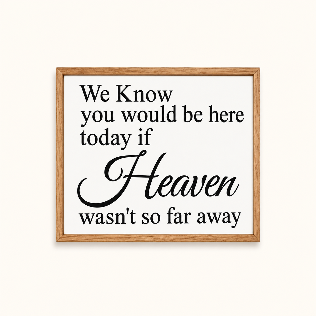 We knew you would be here today if Heaven wasn't so far away wedding sign